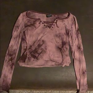 Purple Tie-Dye Crop Top
